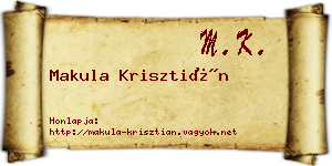 Makula Krisztián névjegykártya